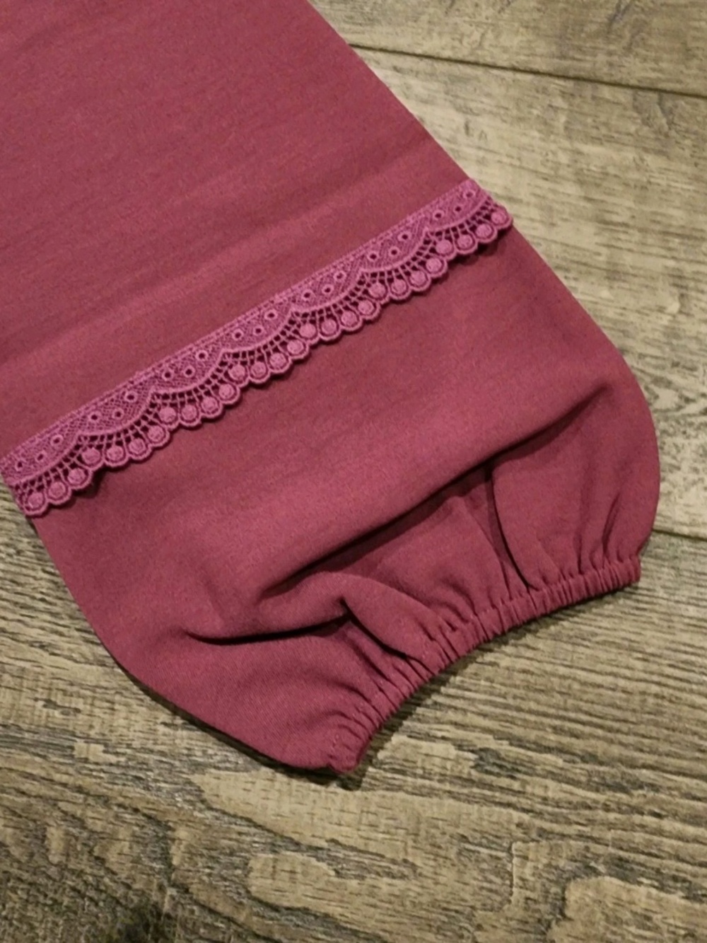 NWT Grace Karin Womens Lace Ribbon Long Sleeve Blouse Purple Size S - Picture 4 of 8